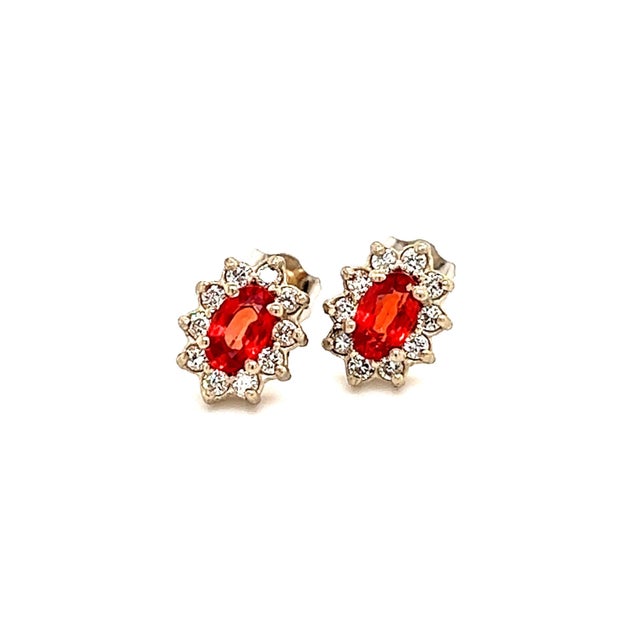 Natural Sapphire Diamond Stud Earrings 14k Gold 0.70 TCW Certified For Sale - Image 4 of 10