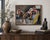Original unsigned hand-painted work on canvas featuring loosely rendered figures in an expressive, layered composition. A...