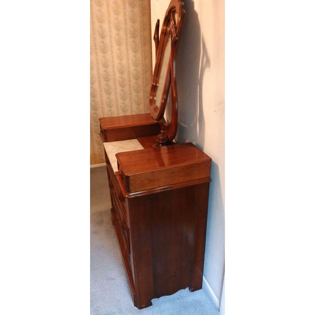 Victorian Antique Victorian Marble Top Dresser With Mirror For Sale - Image 3 of 10
