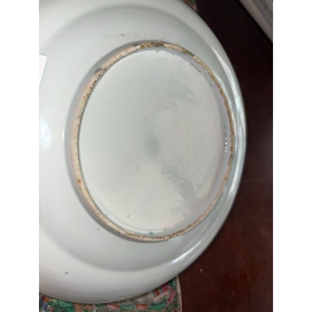 Rose Rare Set of 4 Antique 19th Century Rose Medallion Porcelain Plates – Hand-Painted Chinese Export 9.5” For Sale - Image 8 of 11
