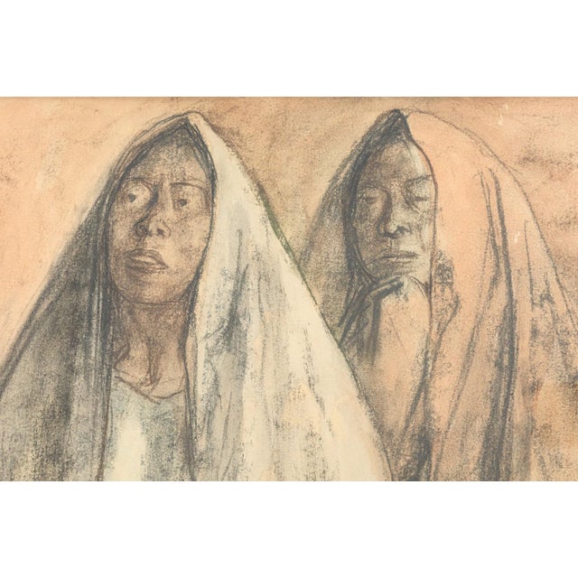 Mexican Francisco Zuniga - Untitled (Three Seated Women) Signed Pastel Drawing on Paper For Sale - Image 3 of 8