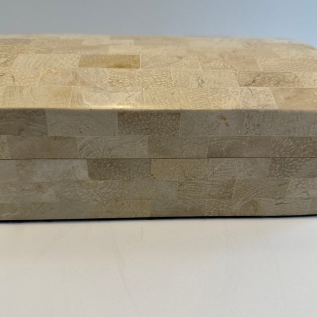 Modern Maitland-Smith Tessellated Stone Domed Box For Sale - Image 3 of 10