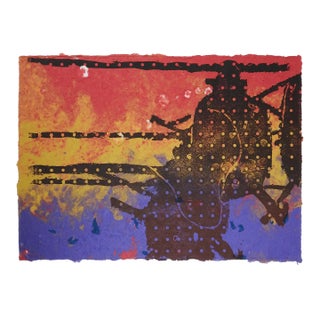 Hand Made Paper Print Abstract Helicopters For Sale