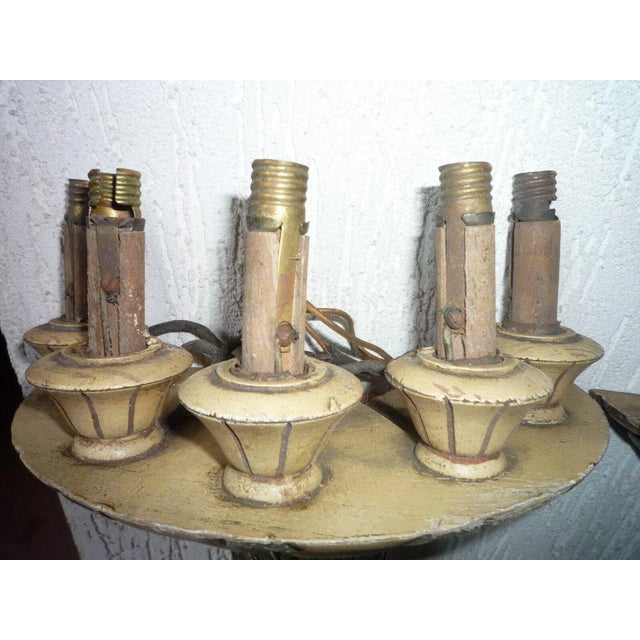 Art Deco 1920's French Art Deco Carved and Patinated Wall Sconces a - Pair For Sale - Image 3 of 10