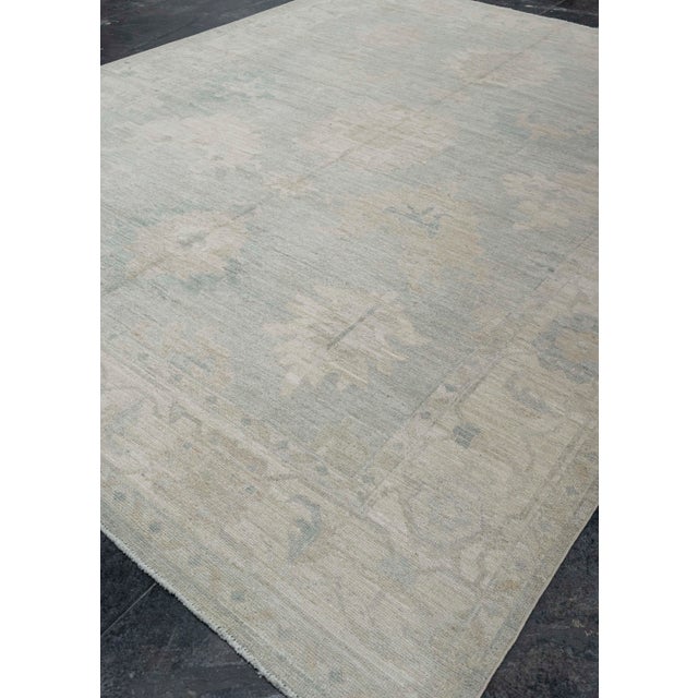Blue Oushak Rug 9'3" x 11'10" For Sale - Image 8 of 8