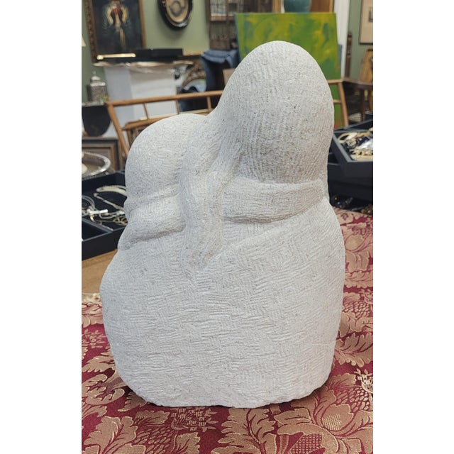 White 1960s Stone Sculpture of a Mother & Child For Sale - Image 8 of 14