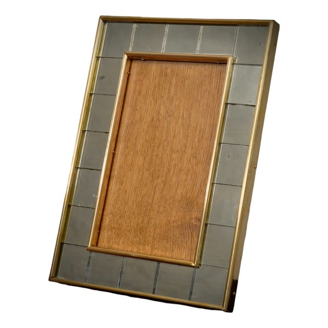 Murano Art Mirror and Brass Picture Frames, 1970s For Sale