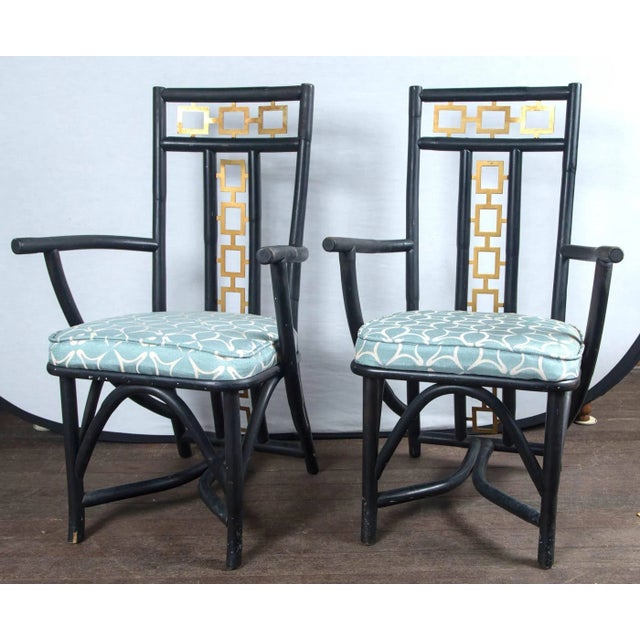 1950s 1950s Vintage James Mont Style Asian Modern Armchairs- a Pair For Sale - Image 5 of 18