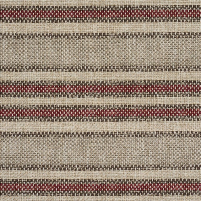 Traditional Sample - Schumacher Even Keel Outdoor Stripe Fabric In Rust For Sale - Image 3 of 5
