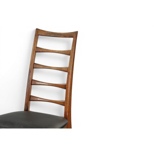 Koefoeds Hornslet Mid 20th Century Set of Six Attributed to Niels Koefoed "Lis" Ladderback Dining Chairs in Rosewood For Sale - Image 4 of 8