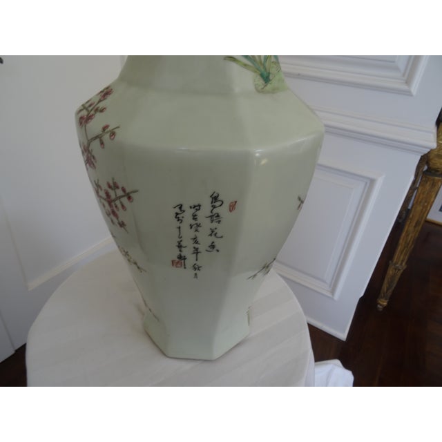 Chinese Mid 20th Century Large Vintage Chinese Hexagonal Vase For Sale - Image 3 of 5