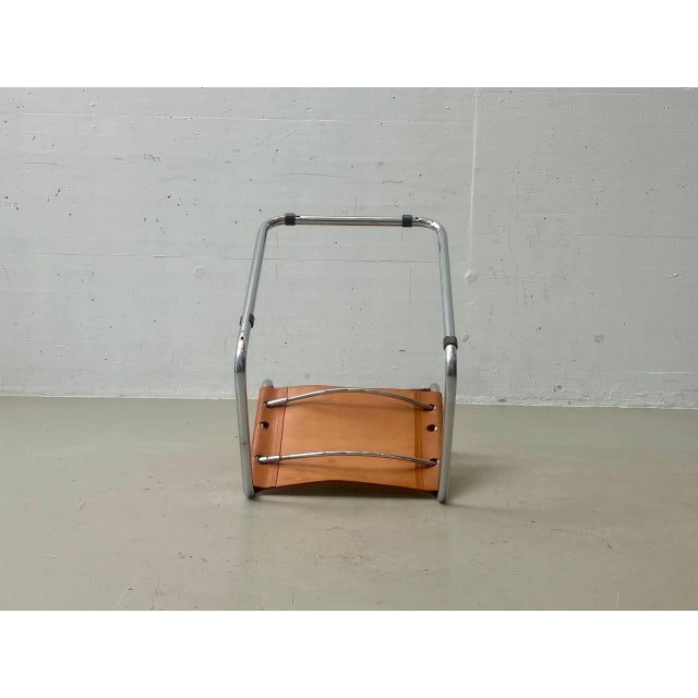 Cantilever Chair with Cognac Leather Covering For Sale - Image 15 of 18