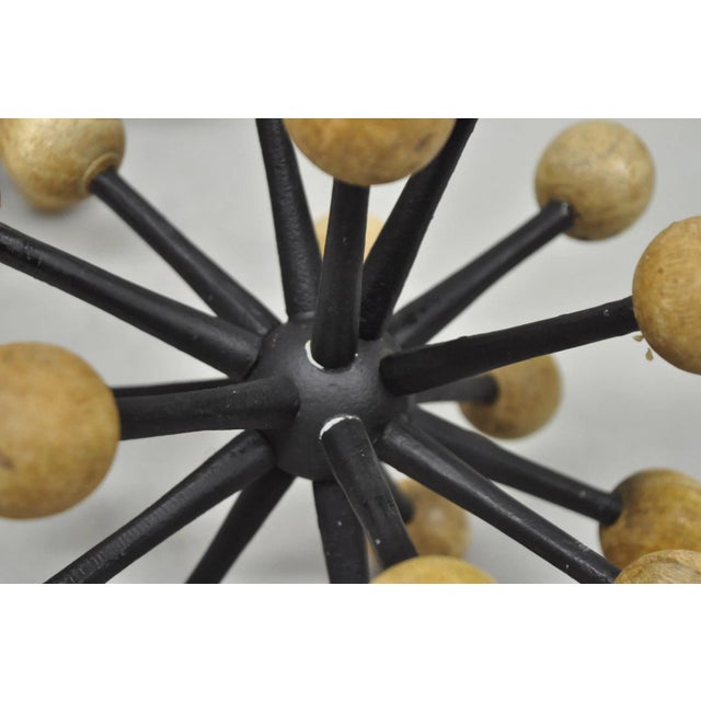 Wood Contemporary Modern Wood & Metal "Jax" Abstract Table Decor - A Pair For Sale - Image 7 of 11