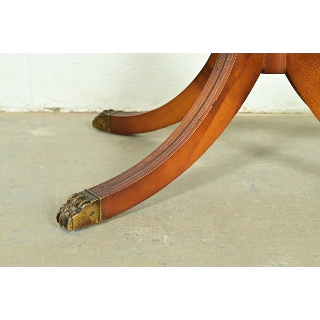 Imperial Furniture Georgian Mahogany Pedestal Floral Painted Side Table or Tea Table, Circa 1940s For Sale - Image 10 of 12