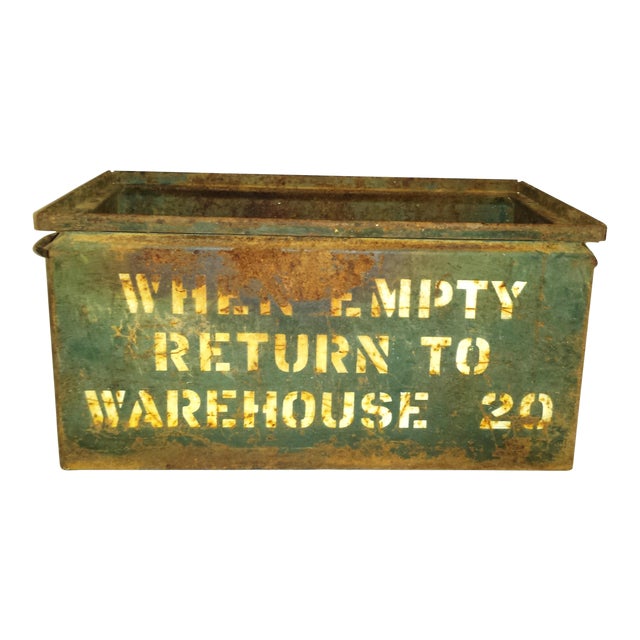 Large Metal Warehouse Box Chairish