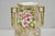 Art Nouveau Antique Nippon Twin Handled Pink Hand Painted Porcelain Hexagon Gold Rimmed Vase For Sale - Image 3 of 13