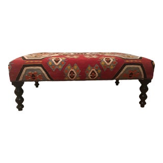 1990s Vintage George Smith Large Kilim Ottoman For Sale