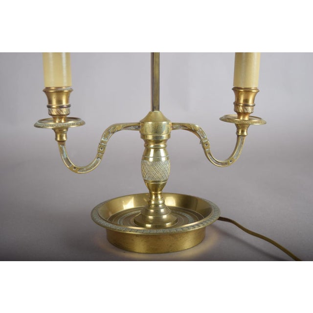 French Bouillotte Brass Two-Light Table Lamp, 1920s For Sale - Image 13 of 15