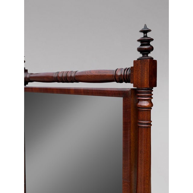 Early 19th Century Regency Mahogany Cheval Mirror, 1820s For Sale - Image 4 of 13