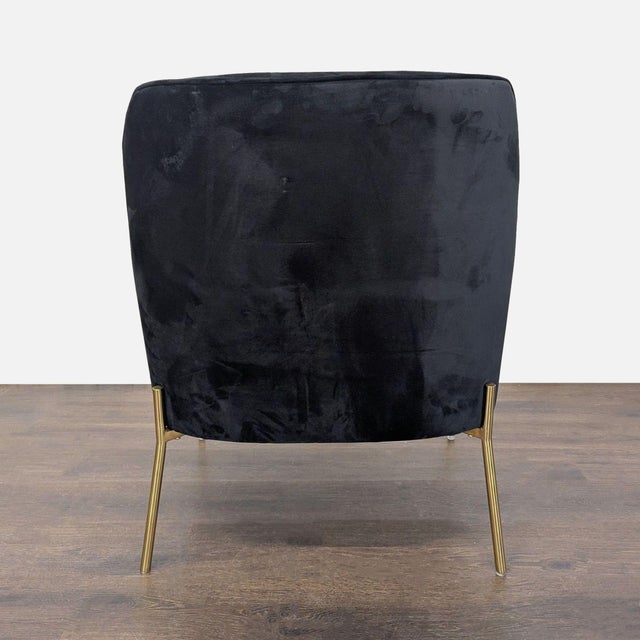 2020s New Pacific Direct Arianna Black Velvet & Gold Accent Chair For Sale - Image 5 of 10