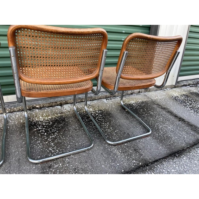 Klaus Nienkamper Knoll International Vintage Cantilever Chairs, Chrome Tube Cane For Sale - Image 10 of 12
