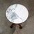 1950s Mid Century Modern End Table SideRound Stone Pedestal Mahogany Marble Vintage Nm For Sale - Image 5 of 11