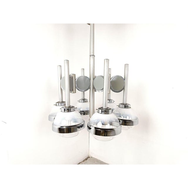 Vintage Italian Space Age Glass Globe Chandelier, 1970s For Sale - Image 3 of 11