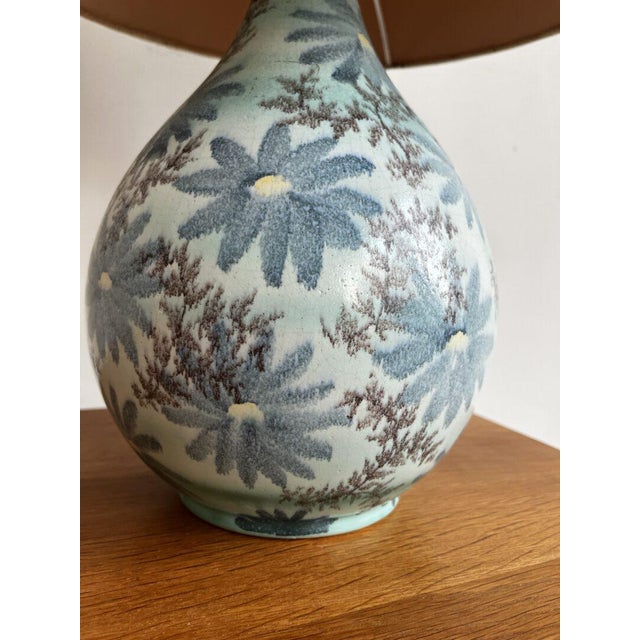 Ceramic Floral Table Lamp For Sale - Image 4 of 12
