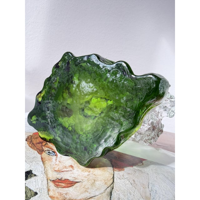 Green Glass Kasvimaaalla Vase by Pertti Santalahti for Humppila, Finland, 1980s For Sale - Image 6 of 12