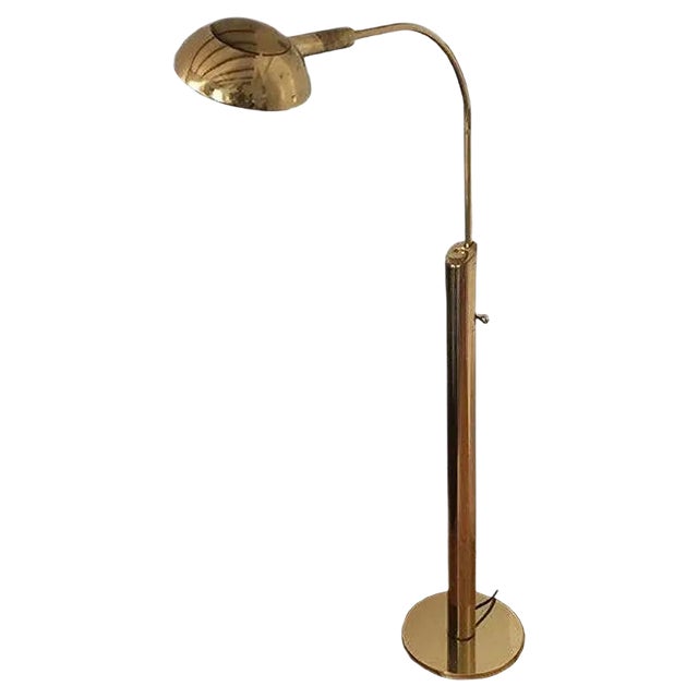 Golden Floor Lamp by Florian Schulz, 1960s For Sale