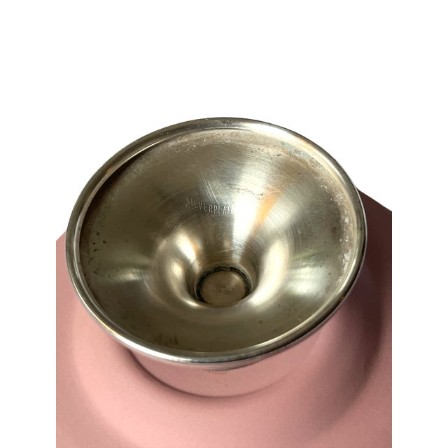 Wedgwood Vintage Pink Wedgwood Attributed Neoclassical Dish on Silver-Plated Pedestal For Sale - Image 4 of 6