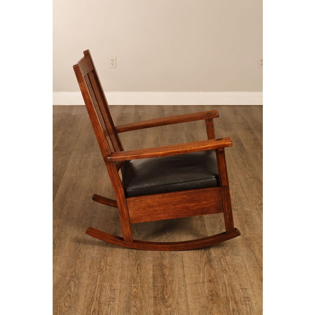 Antique L & J.G. Stickley Mission Oak Rocking Chair For Sale - Image 16 of 18