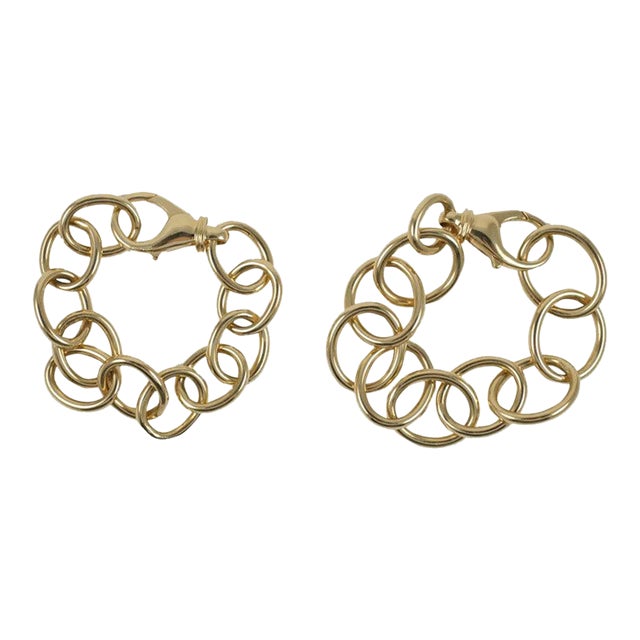 Gold Oval Link Bracelet Large For Sale