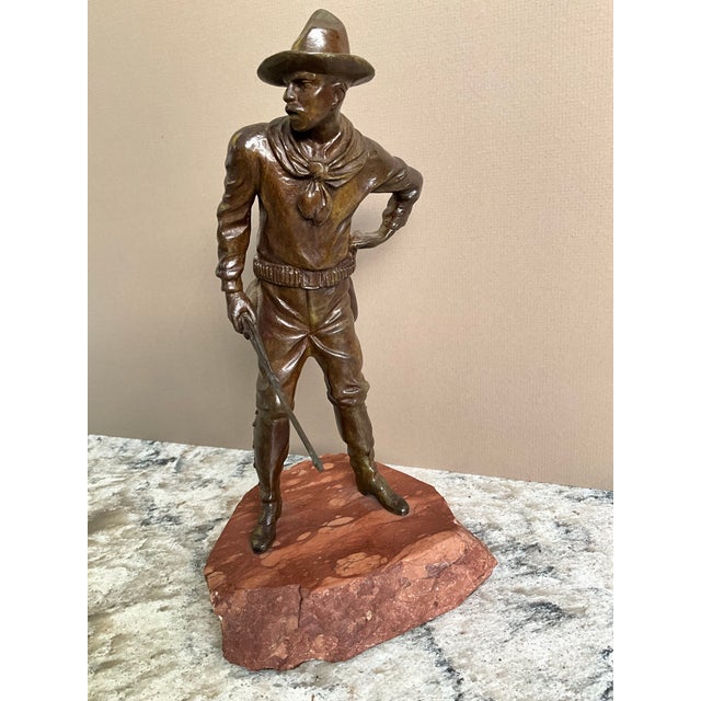 Late 19th Century Carl Kauba “The Trooper” Austrian Bronze Sculpture on Rouge Marble Base – Signed For Sale In Los Angeles - Image 6 of 7