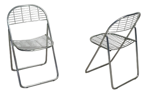 Metal Åland Folding Chairs by Niels Gammelgaard for Ikea, 1970s, Set of 2