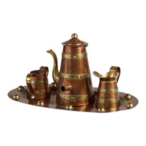 R. Martinez Mexican Brass & Copper Tea Service Set