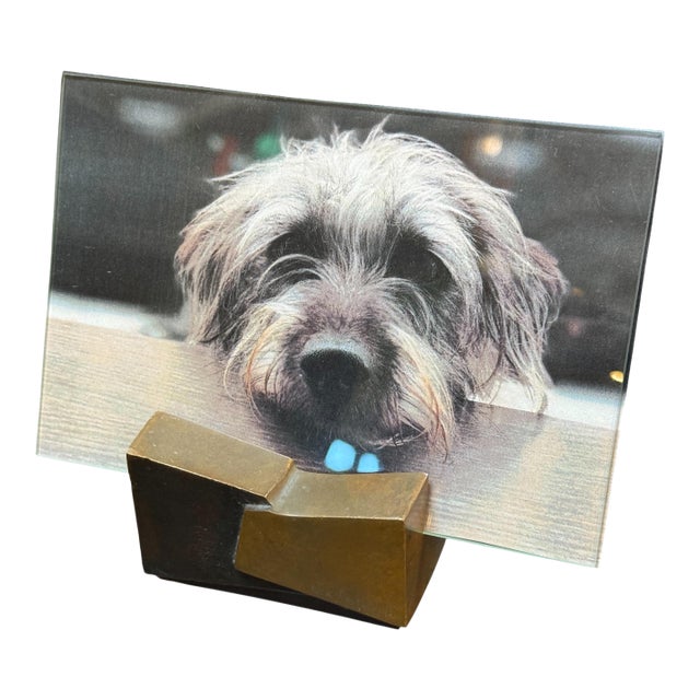 Mid-Century Modern Bronze and Glass Picture Frame by Spirale Arte For Sale