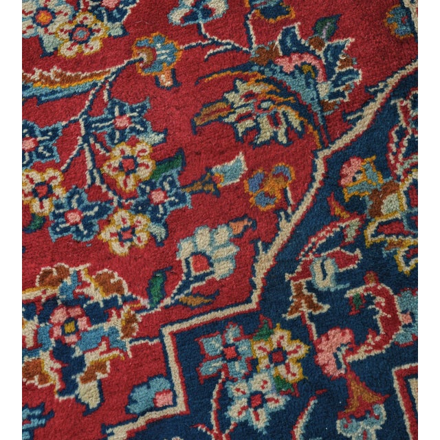 Mansour Original Handmade Persian Kashan Rug For Sale - Image 10 of 12