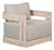 Paradiso Outdoor Teak Natural Look Swivel Chair - Gray Fabric For Sale