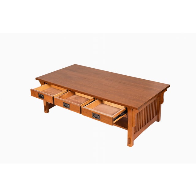 Mission Crofter Style 6 Drawer Coffee Table - Micheal Cherry For Sale - Image 4 of 7