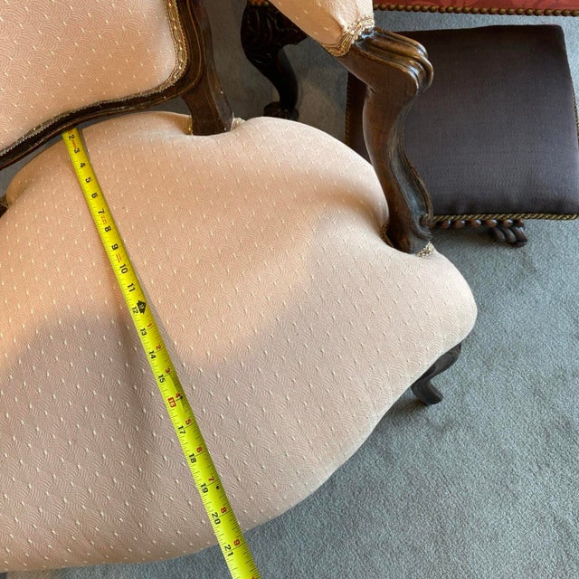 18th Century Pair of Louis XV Style Armchairs Fauteuil Antique Walnut For Sale - Image 9 of 11