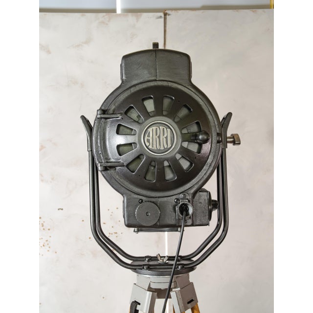 Vintage Movie Spotlight on Surveying Tripod Floor Lamp by Arri Arnold & Richter, 1950s For Sale - Image 14 of 18