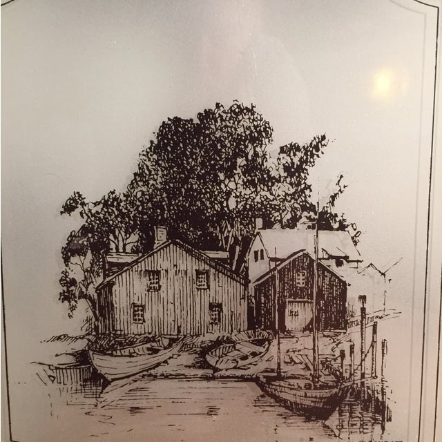 1950s Brass & Glass Nautical Swag/Pendant Light For Sale - Image 5 of 13