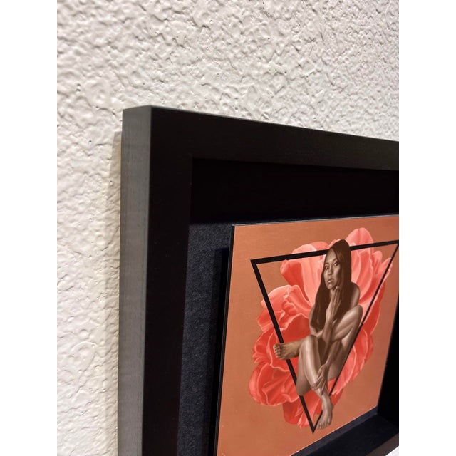 Contemporary Growth Is by Jodie Herrera | Oil on Copper Artefex Panel of a seated figure among flowers For Sale - Image 3 of 3