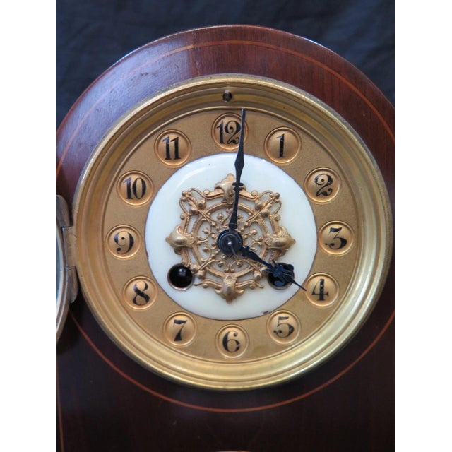 Early 20th Century Mahogany French Mantle Clock For Sale - Image 4 of 9