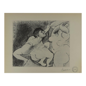 After Pablo 'Man Unveiling a Woman' Lithograph