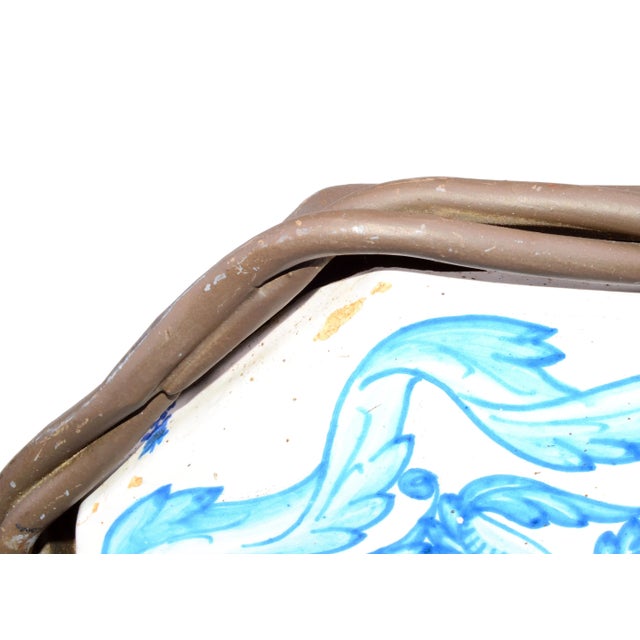 Wrought Iron & Terracotta Tile Wall Sconce For Sale In Miami - Image 6 of 8