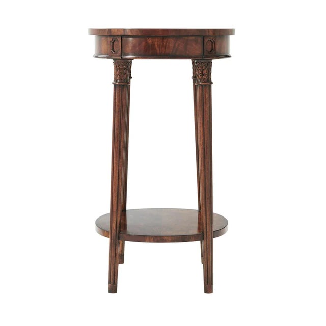 Traditional Oval Mahogany Side Table For Sale - Image 3 of 5