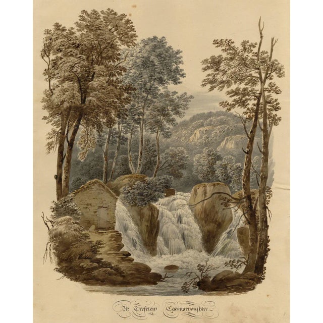 Waterfall at Trefriw, Caernarfonshire, Wales, 1832, Watercolour For Sale - Image 4 of 4