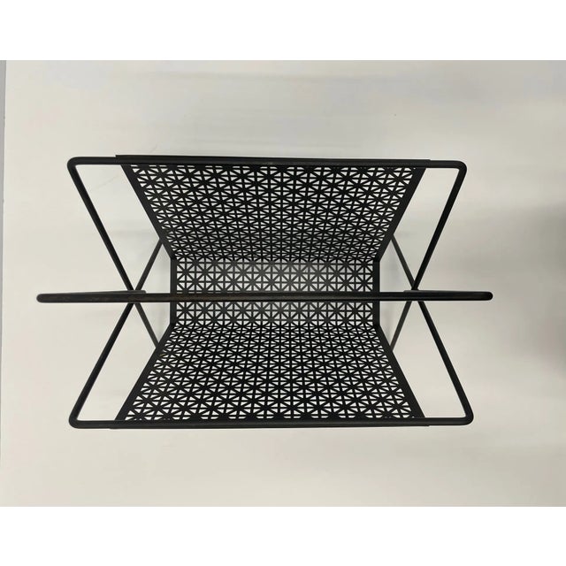 Black Mid-Century Modern Black Iron Magazine Rack For Sale - Image 8 of 9